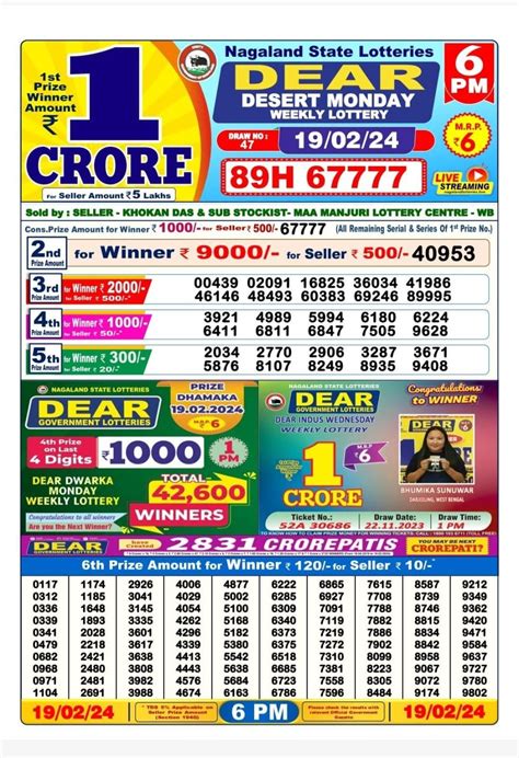 Dear 6pm result 19/3/24 – All Lottery Result Today.